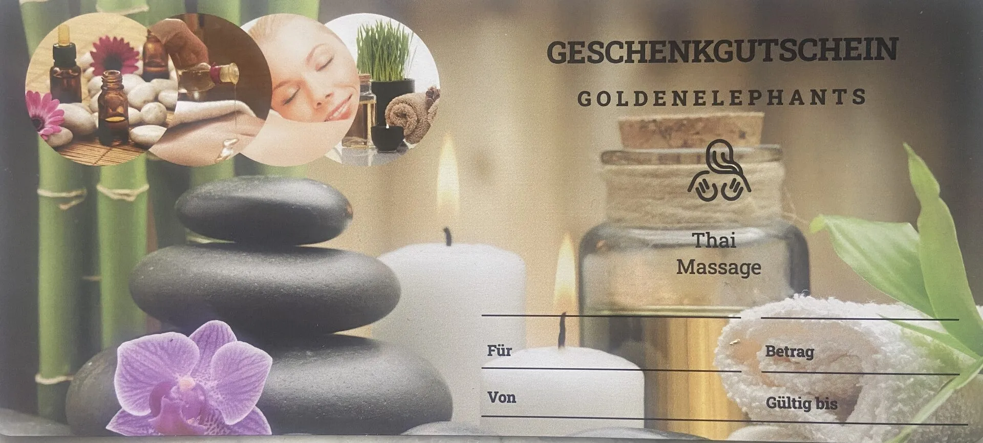 Geschenkgutschein für eine Thai-Massage bei Golden Elephants